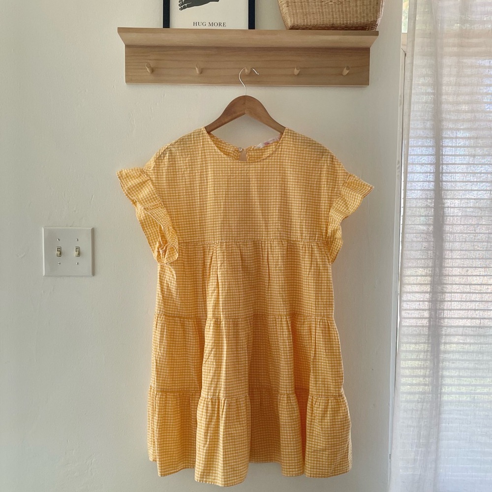 Zara gingham yellow sun dress